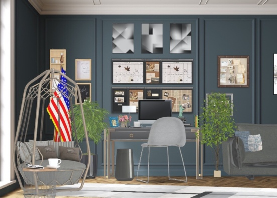 Busy Office Design Rendering