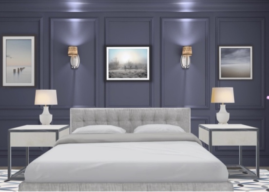 Violet bedroom  Design Rendering