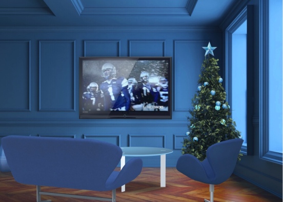 Blue Themed Room Design Rendering