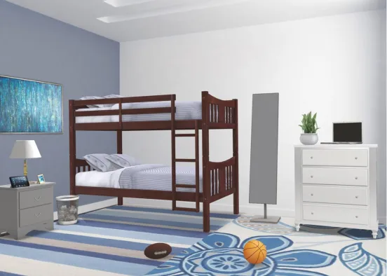 A Two-Boy Bedroom Design Rendering