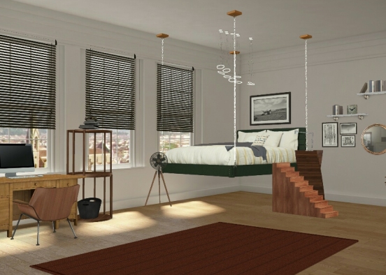 Wood themed new York apartment  Design Rendering