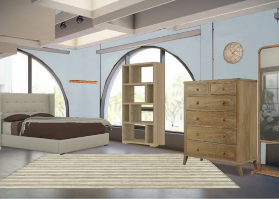 Beige Bedroom Design Rendering