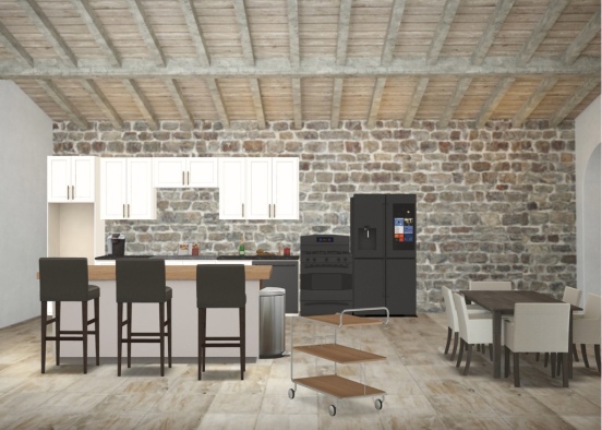 Kitchen- Dining room Design Rendering