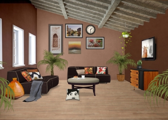 Sala de estar acogedora  Design Rendering