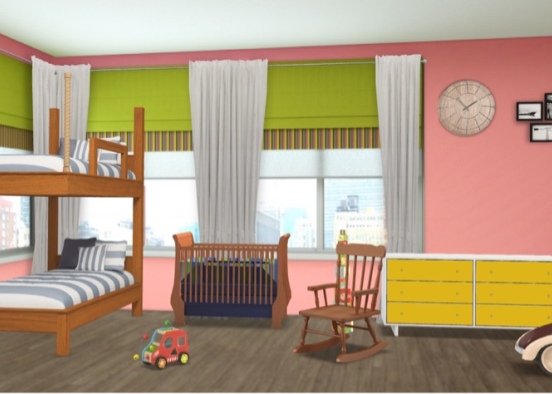 this is the kinda room for children who like it to be full of toys... Design Rendering