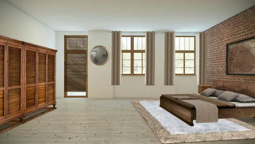 Camera da letto moderna in legno