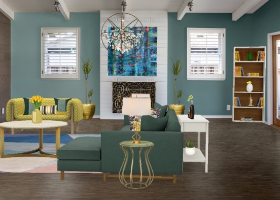Lemon Lime Living Room Design Rendering