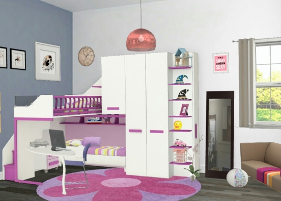 Bedroom For Children Design Rendering