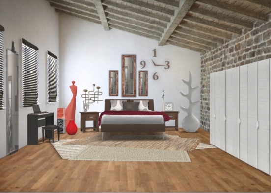 Art collector bedroom Design Rendering