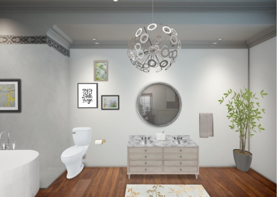 The stylish bathroom Design Rendering