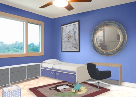 blue boyish room Design Rendering