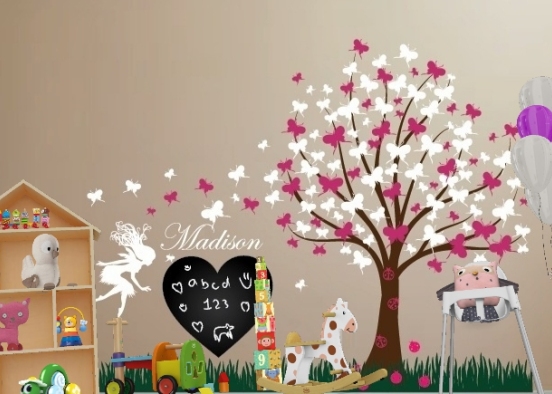 Cute baby girl's room 💗 Design Rendering