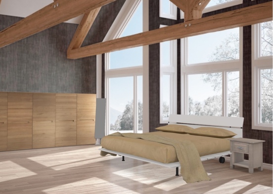 Modern wood home Design Rendering