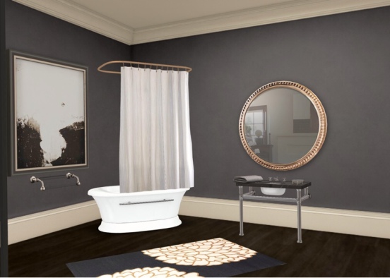 salle de bain tons marronés Design Rendering