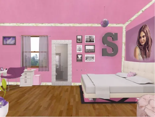 Pink themed room