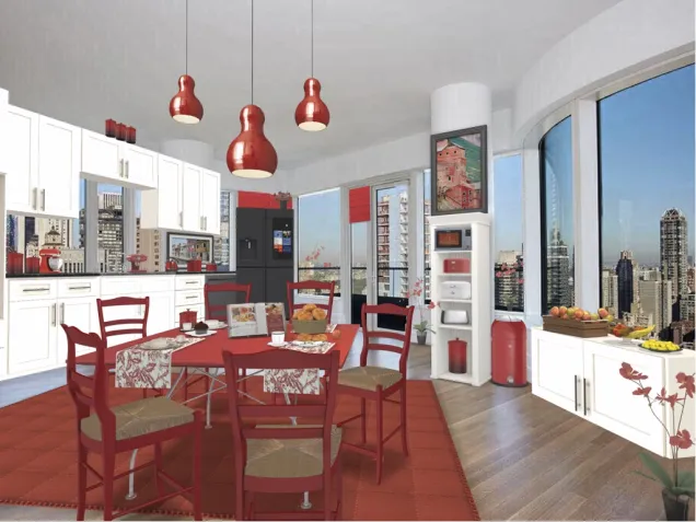 Red Country Kitchen in the City...by Kymphotog, Thanks to Jackie for the template 