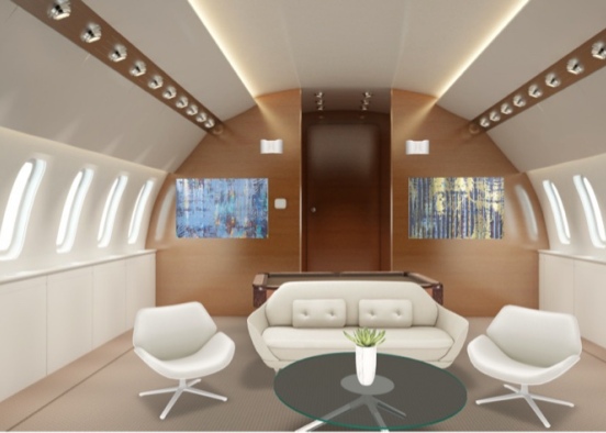 Luxurious Private Jet Design Rendering