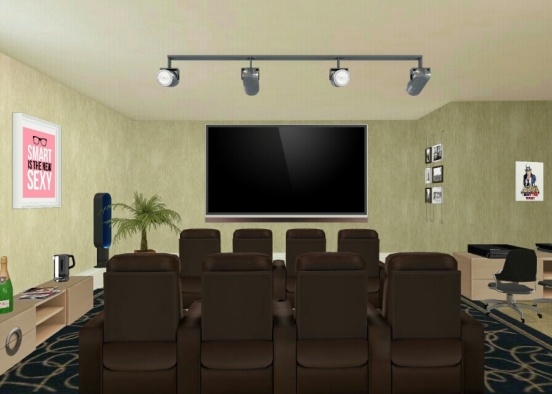 Cinema room Design Rendering