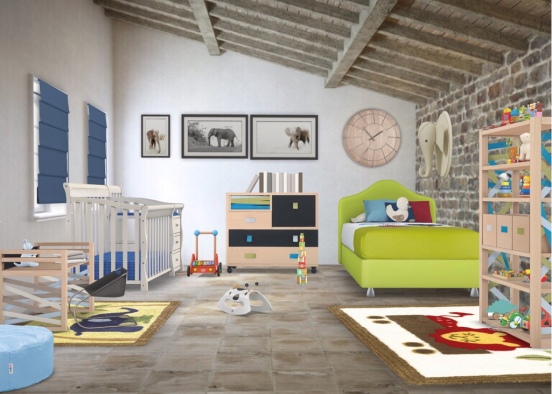 Baby and toddler room (farmhouse) Design Rendering