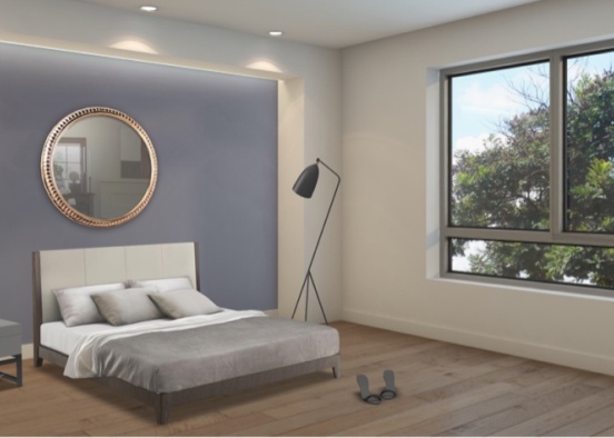 minimal bedroom Design Rendering