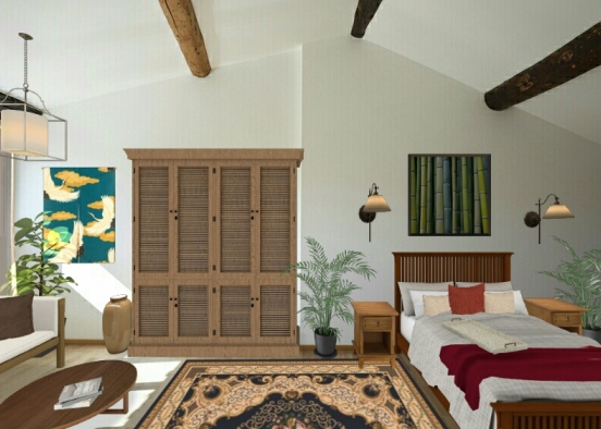 Bohemian bedroom Design Rendering