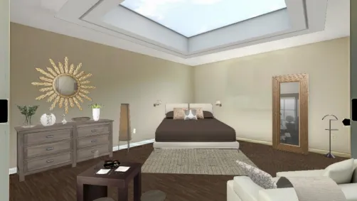 Camera da letto con soffitto stellare