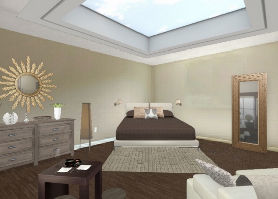 Camera da letto con soffitto stellare Design Rendering