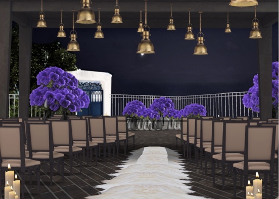 The outside nighttime wedding Design Rendering