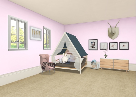 Toddler girls room Design Rendering