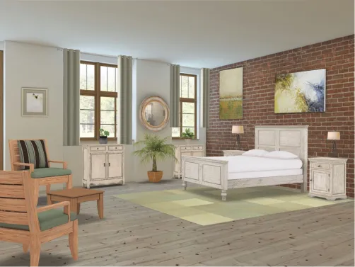 habitación verde