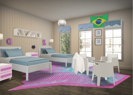 Pretty room for girls only Design Rendering