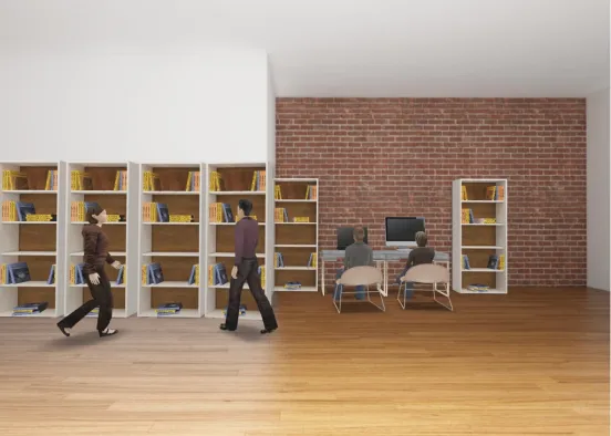 Office also tiny library! Design Rendering