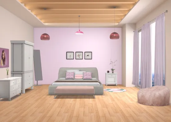 pink Room  Design Rendering