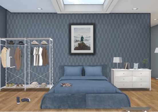 Men's Bedroom 💙 Design Rendering