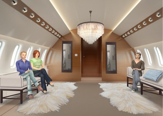 Private Jet Luxury Design Rendering