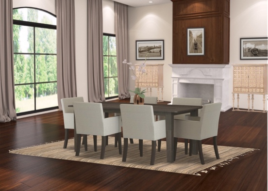 Traditional Dining Room Design Rendering