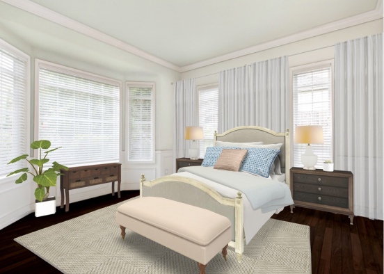 light and airy bedroom  Design Rendering