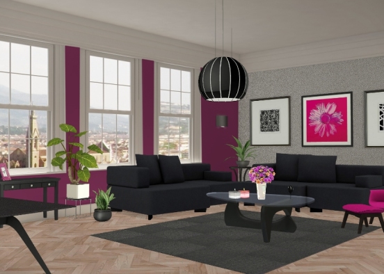 Pink&black Design Rendering