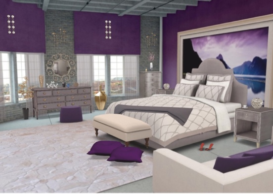 purple luxury bedroom😍💕 Design Rendering
