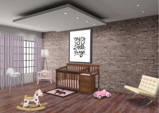 baby girls nursery Design Rendering