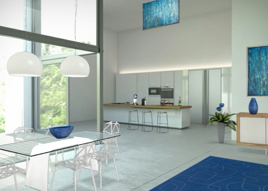 Blu kitchen Design Rendering