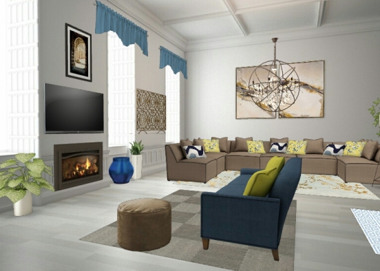 A big living room Design Rendering