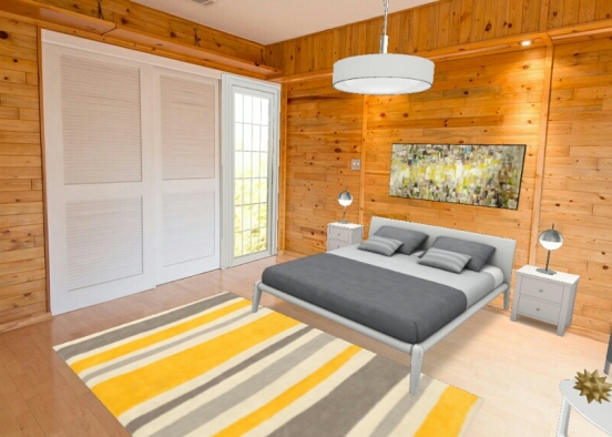Woody bedroom Design Rendering