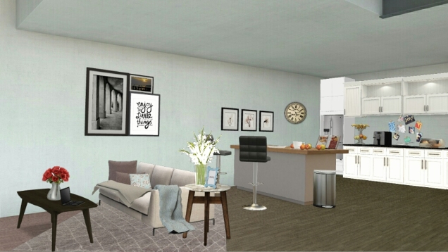 Living room and kitchin 