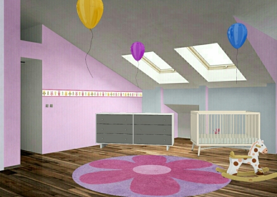 Linas Kinderzimmer Design Rendering