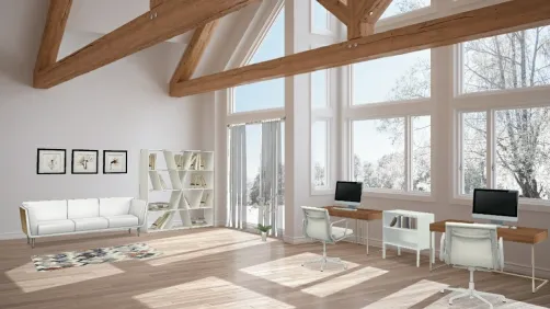 Office and living room together 