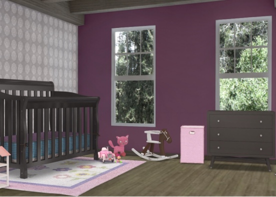 Baby Girl Room Design Rendering