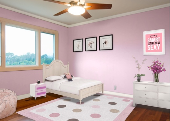 cut pink room Design Rendering