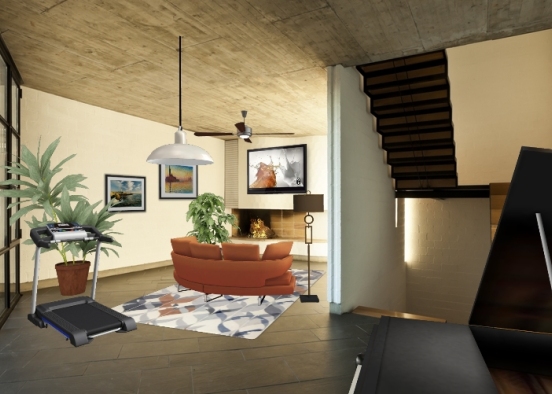 Hot living room Design Rendering