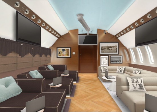 Jet plane rooms Design Rendering